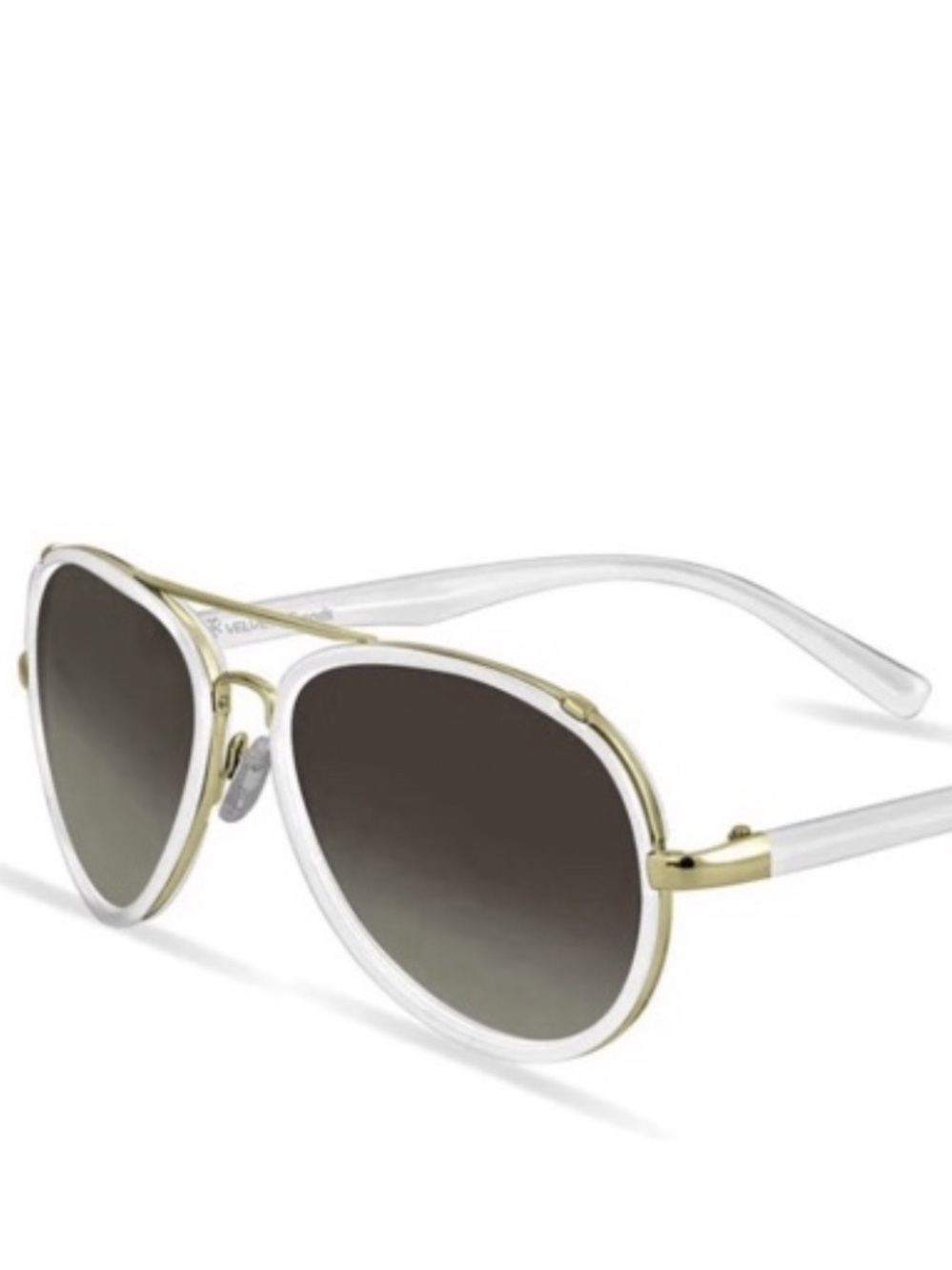Velvet Eyewear White Aviator Sunglasses